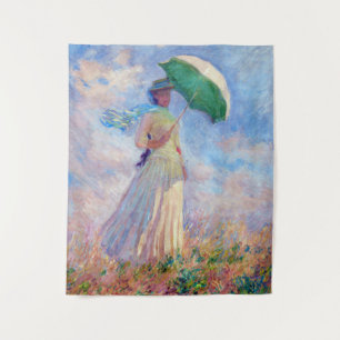 Claude Monet - Frau mit Sonnenschirm nach rechts Wandteppich