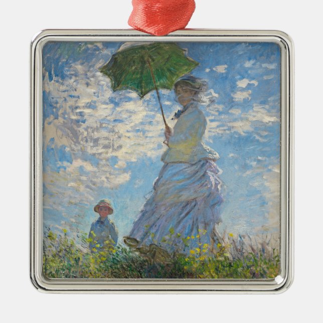 Claude Monet | Frau mit Sonnenschirm Ornament Aus Metall (Vorne)