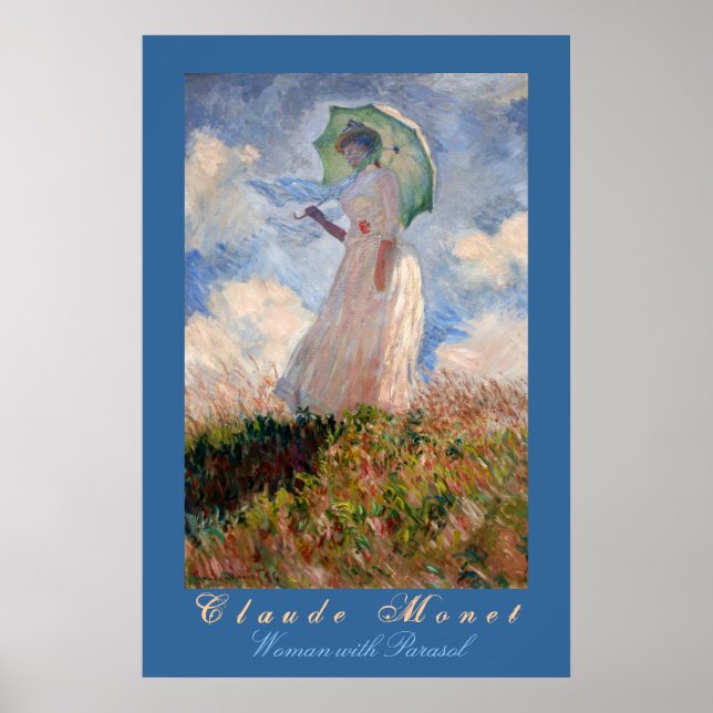 Claude Monet: Frau mit Sonnenschirm Poster (Vorne)