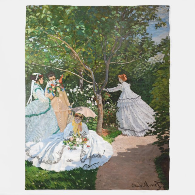 Claude Monet - Frauen im Garten Fleecedecke (Vorderseite)