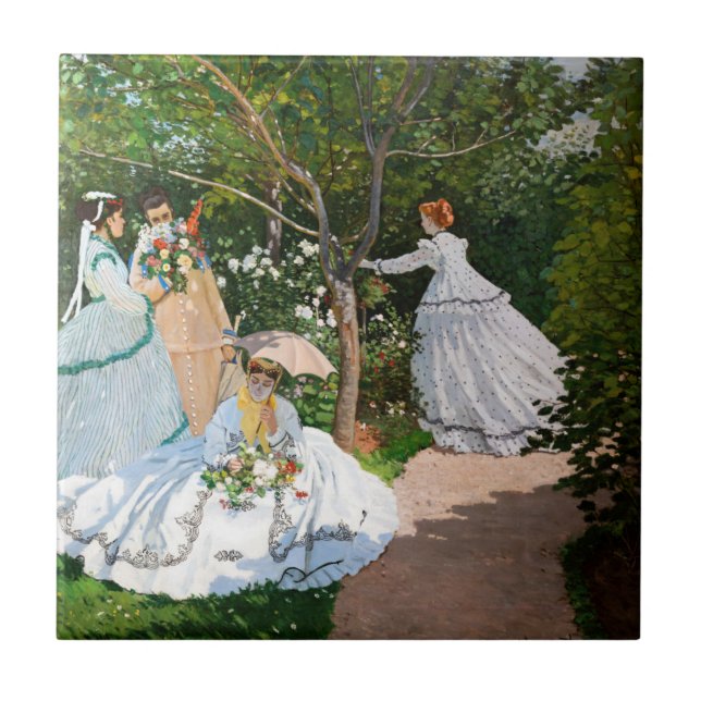 Claude Monet - Frauen im Garten Fliese (Vorderseite)