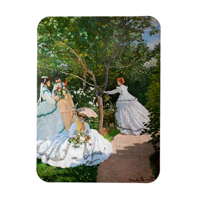 Claude Monet - Frauen im Garten Magnet (Vertikal)