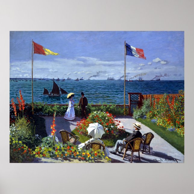 Claude Monet Garden bei Sainte-Adresse Poster (Vorne)