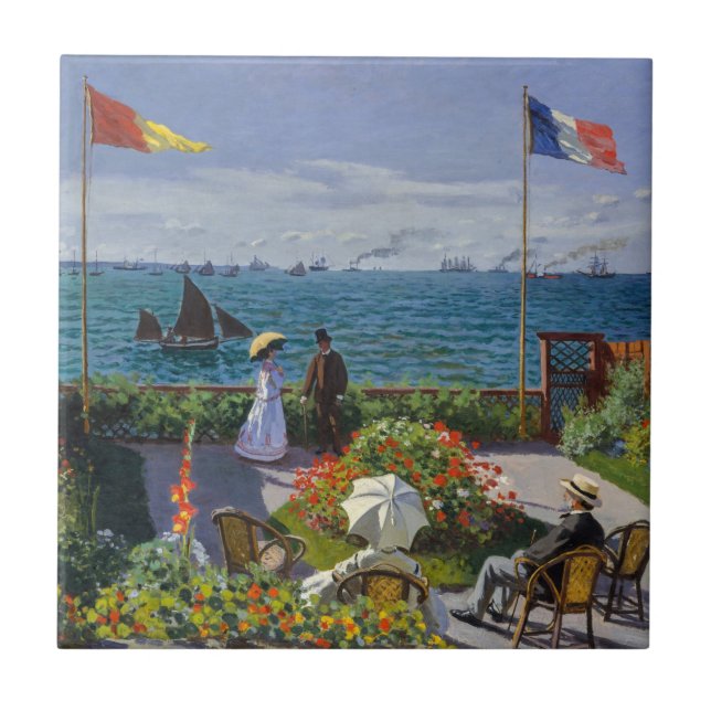 Claude Monet - Garten bei Sainte-Adresse Fliese (Vorderseite)