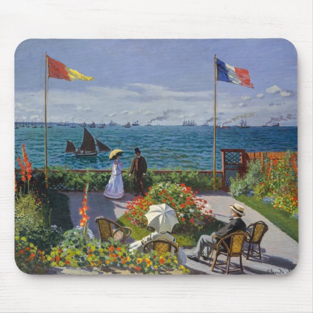 Claude Monet - Garten bei Sainte-Adresse Mousepad (Vorne)