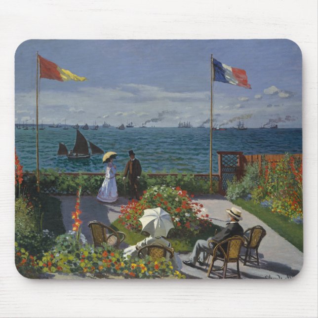 Claude Monet - Garten bei Sainte-Adresse Mousepad (Vorne)