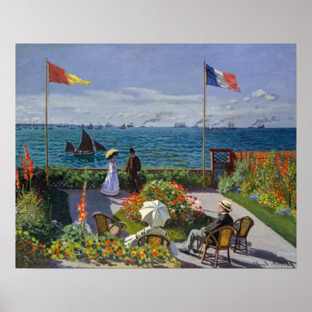 Claude Monet - Garten bei Sainte-Adresse Poster (Vorne)
