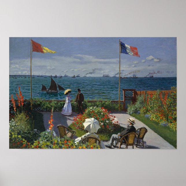 Claude Monet - Garten bei Sainte-Adresse Poster (Vorne)
