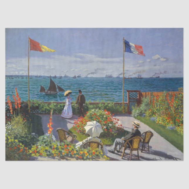Claude Monet - Garten bei Sainte-Adresse Seidenpapier (Vorderseite)