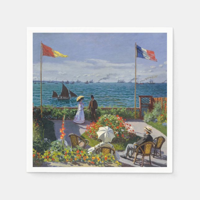 Claude Monet - Garten bei Sainte-Adresse Serviette (Vorderseite)
