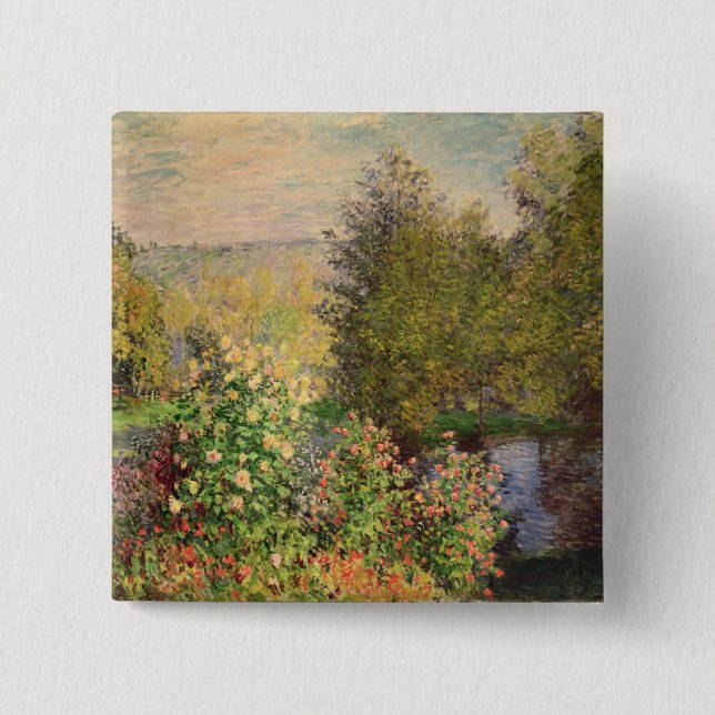 Claude Monet| Gartenecke in Montgeron Button (Vorderseite)