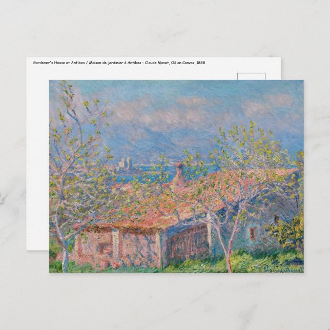 Claude Monet - Gartenhaus bei Antibes Postkarte (Vorne/Hinten)