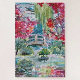 Claude Monet Gartenteich-Brückenmalerei Puzzle