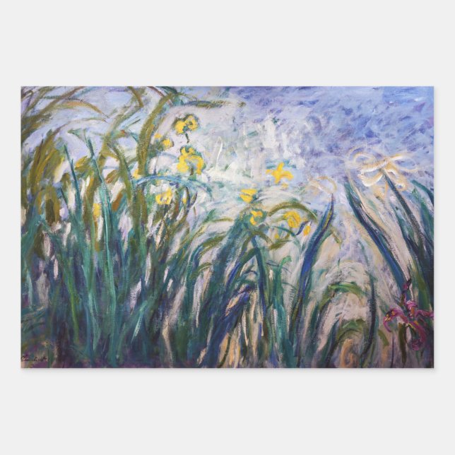 Claude Monet - Gelbe und Lila Irische Geschenkpapier Set (Vorderseite)