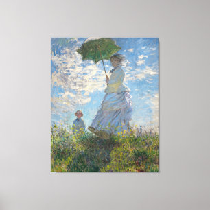 Claude Monet Gemälde von Lady mit Parasol Leinwanddruck