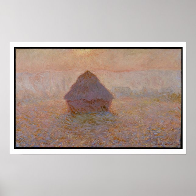 Claude Monet | Grainstack, Sonne im Nebel Poster (Vorne)