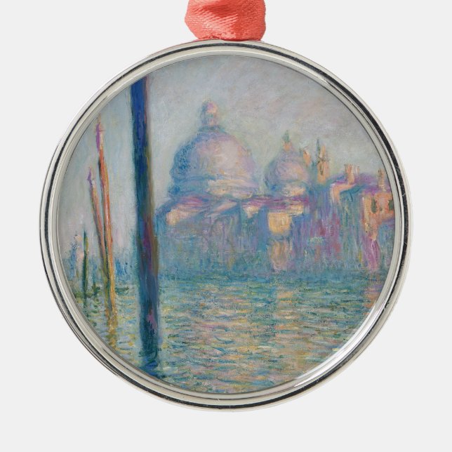 Claude Monet Grand Canal Venedig Italien Reisen Silbernes Ornament (Vorne)