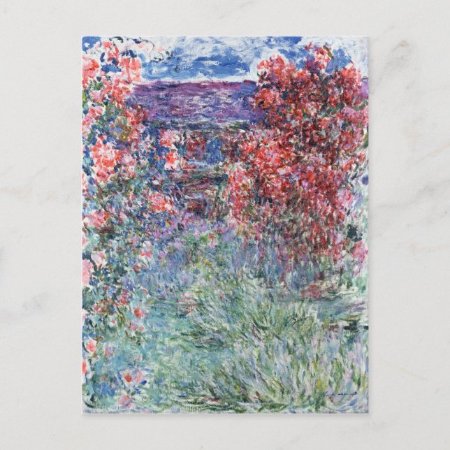 Claude Monet | Haus in Giverny unter den Rose Postkarte (Vorderseite)