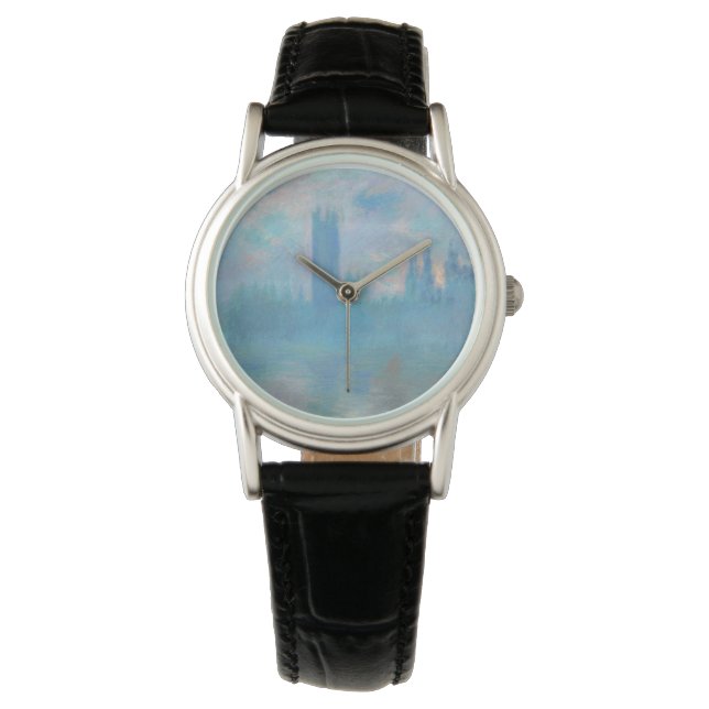 Claude Monet. Häuser des Parlaments London. Blau Armbanduhr (Vorderseite)