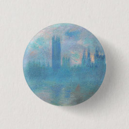 Claude Monet. Häuser des Parlaments London. Blau Button