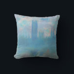 Claude Monet. Häuser des Parlaments London. Blau Kissen<br><div class="desc">Claude Monet "Houses of Parliament,  London" werfen Kissen.</div>
