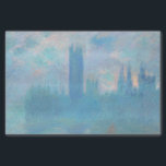 Claude Monet. Häuser des Parlaments London. Blau Seidenpapier<br><div class="desc">Claude Monet "Houses of Parliament,  London" Papiertücher.</div>