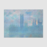 Claude Monet. Häuser des Parlaments London. Blau Seidenpapier<br><div class="desc">Claude Monet "Houses of Parliament,  London" Papiertücher.</div>