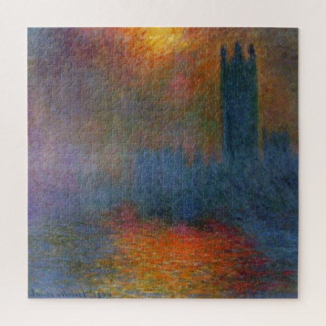 Claude Monet - Häuser des Parlaments Puzzle (Vertikal)
