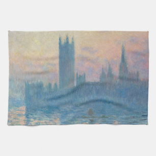 Claude Monet Häuser des Parlaments Sonnenuntergang Geschirrtuch