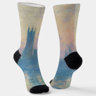Claude Monet Häuser des Parlaments Sonnenuntergang Socken