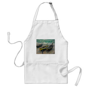 Claude Monet-Himmel bewölkt Boots-Schiffs-Seeozean Schürze