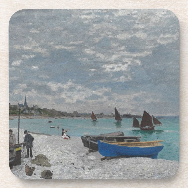 Claude Monet-Himmel bewölkt Boots-Schiffs-Seeozean Untersetzer (Vorderseite)