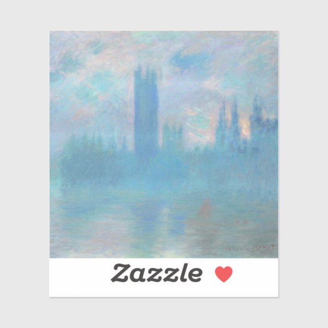 Claude Monet Houses of Parliament London. Blau Aufkleber (Blatt)