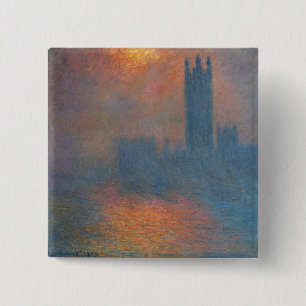 Claude Monet - Houses of Parliament London Button