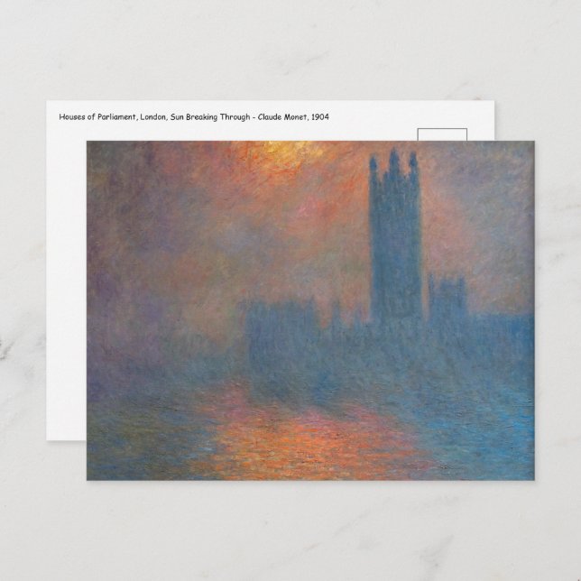 Claude Monet - Houses of Parliament London Postkarte (Vorne/Hinten)
