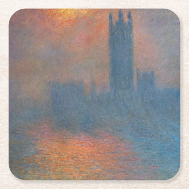 Claude Monet - Houses of Parliament London Rechteckiger Pappuntersetzer (Vorderseite)
