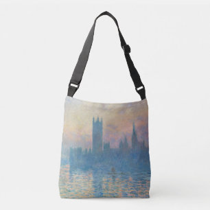 Claude Monet Houses of Parliament Sonnenuntergang Tragetaschen Mit Langen Trägern
