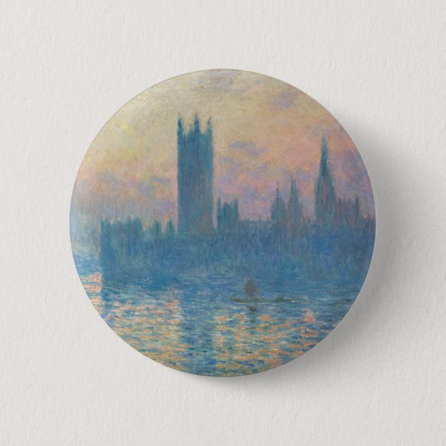 Claude Monet Houses of Parliament Sunset Button (Vorderseite)
