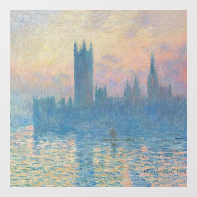 Claude Monet Houses of Parliament Sunset Fensteraufkleber (Blatt)