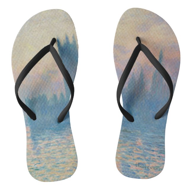 Claude Monet Houses of Parliament Sunset Flip Flops (Fußbett)
