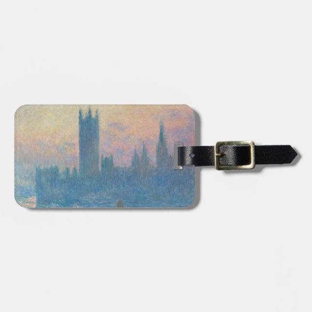 Claude Monet Houses of Parliament Sunset Gepäckanhänger (Vorderseite horizontal)
