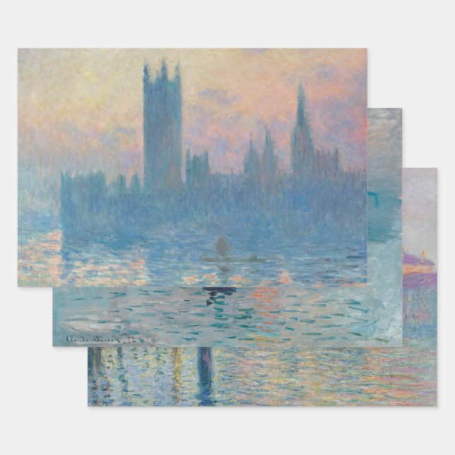 Claude Monet Houses of Parliament Sunset Geschenkpapier Set (Set)