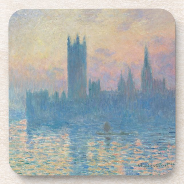 Claude Monet Houses of Parliament Sunset Getränkeuntersetzer (Vorderseite)