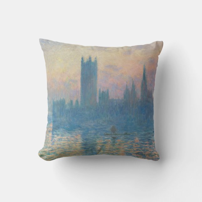 Claude Monet Houses of Parliament Sunset Kissen (Vorderseite)
