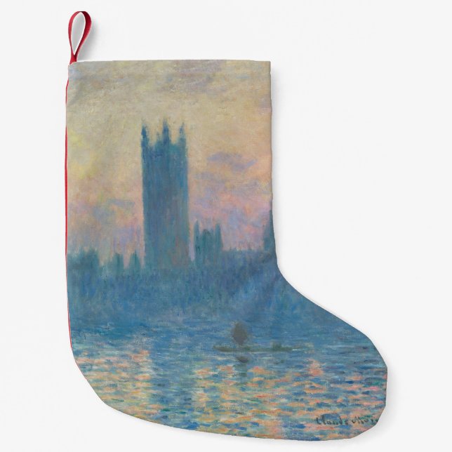 Claude Monet Houses of Parliament Sunset Kleiner Weihnachtsstrumpf (Vorderseite)