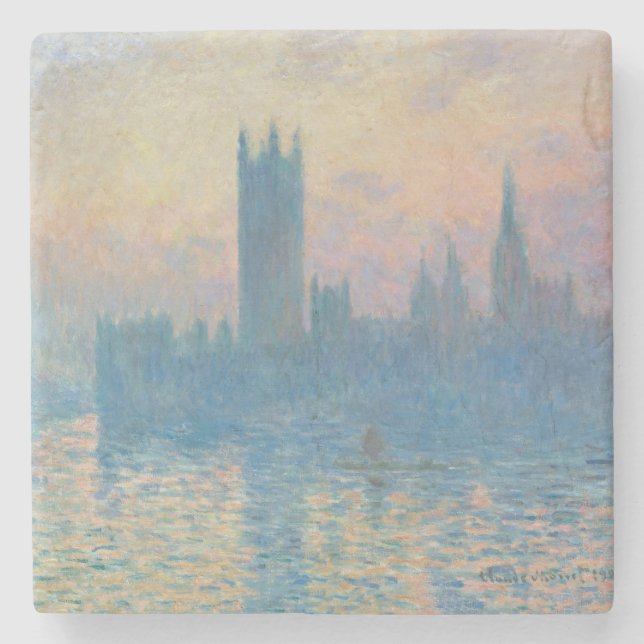 Claude Monet Houses of Parliament Sunset Steinuntersetzer (Vorderseite)