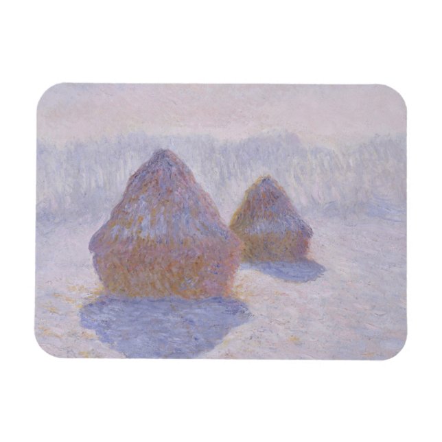 Claude Monet | Hystacks Effect of Snow and Sun Magnet (Horizontal)