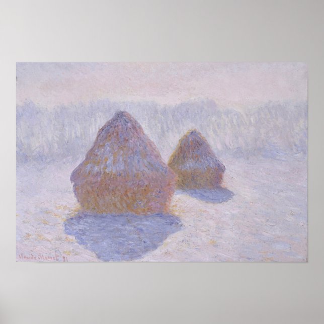 Claude Monet | Hystacks Effect of Snow and Sun Poster (Vorne)