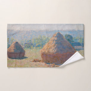 Claude Monet - Hystacks, Ende des Sommers Badhandtuch Set