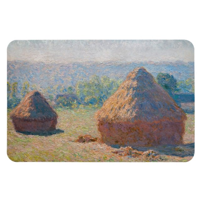 Claude Monet - Hystacks, Ende des Sommers Magnet (Horizontal)